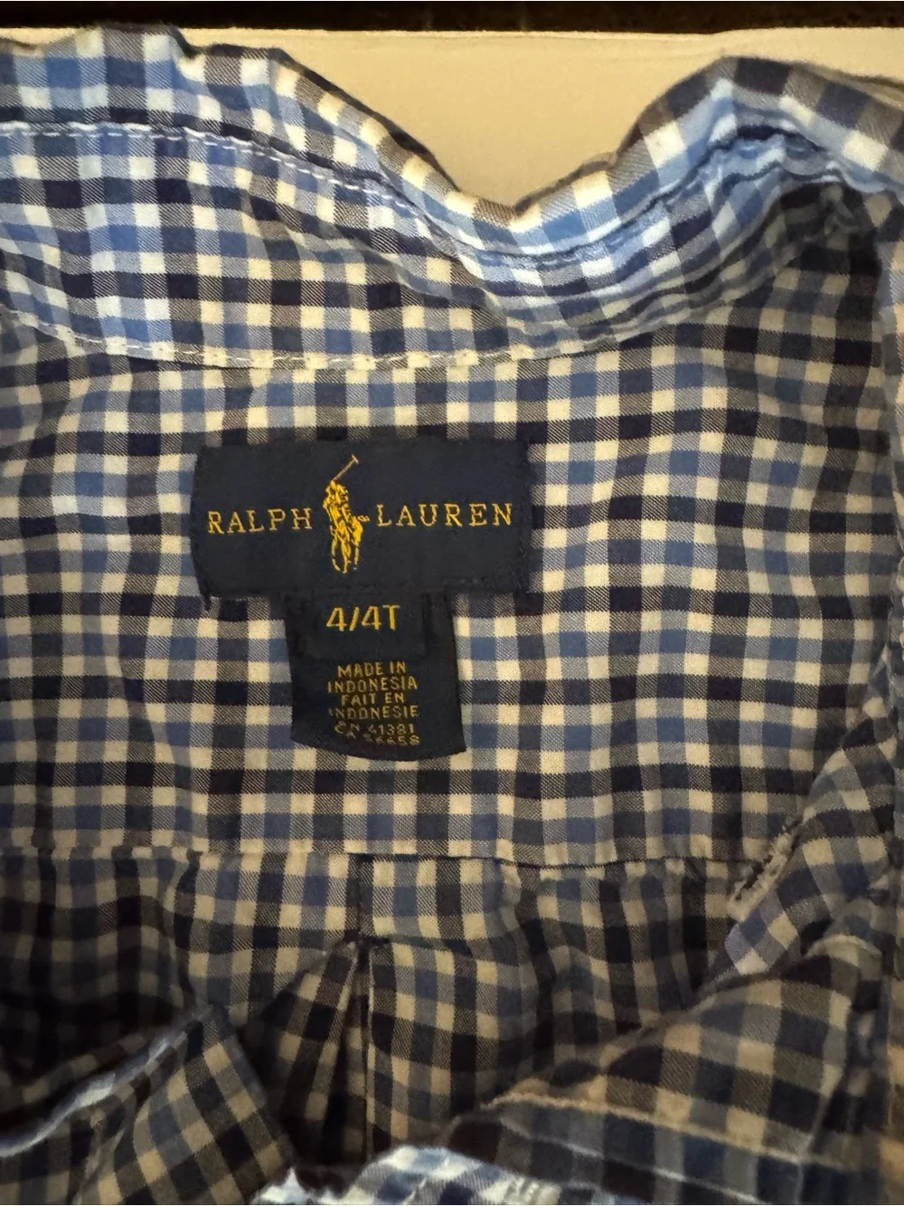 Ralph Lauren Blue & White Plaid Button-Down Shirt
